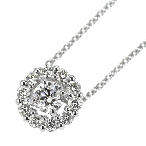 PT900/PT850 DIAMOND PENDANT NECKLACE: Pt900/pt850 Diamond Pendant Necklace Brand: None Type: pendant necklace Material: Pt850 Main Stone Natural Color: None Size: Necklace: Chain Length