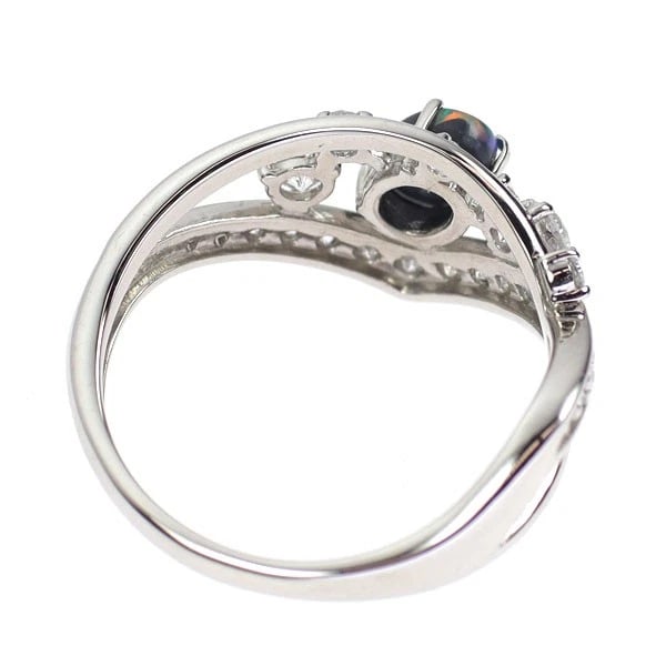PT950 BLACK OPAL DIAMOND RING - 2