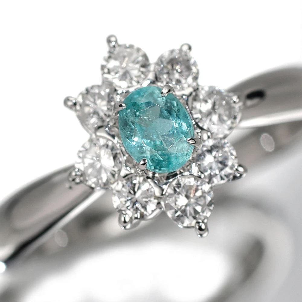 PT900TOURMALINE DIAMOND RING: Pt900Tourmaline Diamond Ring Brand: None Type: rings Material: Pt900 Main Stone tourmaline Color: None Size: 5.5 - 5.75 US Accessories: None Accessories Notice: When purchasing pre-owned