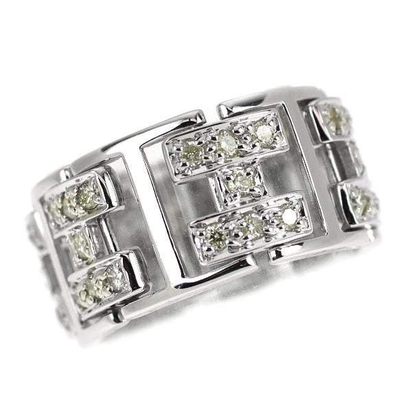 K18WG DIAMOND RING: K18WG diamond ring Brand: None Type: rings Material: K18WG Main Stone Natural Color: None Size: 4.75 - 5 US Accessories: None Accessories Notice: When purchasing pre-owned goods, please refer