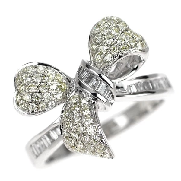 K18WG DIAMOND RING: K18WG Diamond Ring Brand: None Type: rings Material: K18WG Main Stone Natural Color: None Size: 6 US Accessories: None Accessories Notice: When purchasing pre-owned goods, please refer to the