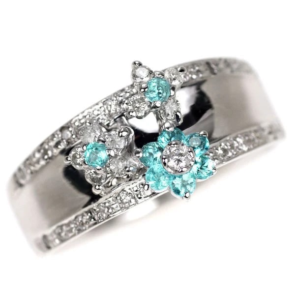 K14WG TOURMALINE DIAMOND RING: K14WG Tourmaline Diamond Ring Brand: None Type: rings Material: K14WG Main Stone tourmaline Color: None Size: 5.5 - 5.75 US Accessories: None Accessories Notice: When purchasing pre-owned