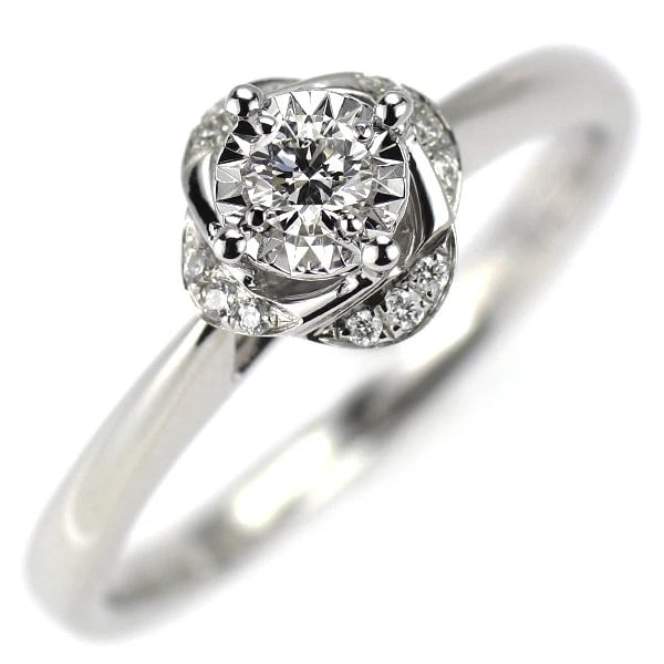 K18WG DIAMOND RING: K18WG diamond ring Brand: None Type: rings Material: Gold Main Stone Natural Color: None Size: 4.5 US Accessories: None Accessories Notice: When purchasing pre-owned goods, please refer to