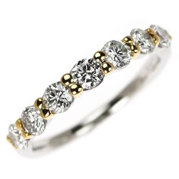 K18YG/T900 DIAMOND RING: K18YG/t900 Diamond Ring Brand: None Type: rings Material: Platinum Main Stone Natural Color: None Size: 7.25 US Accessories: None Accessories Notice: When purchasing pre-owned goods, please