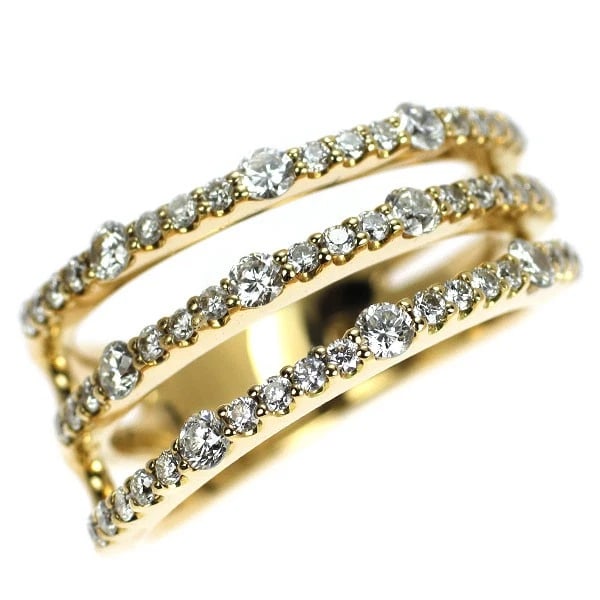 K18YG DIAMOND RING: K18YG diamond ring Brand: None Type: rings Material: K18YG Main Stone Natural Color: yellow gold Size: 5.25 US Accessories: None Accessories Notice: When purchasing pre-owned goods, please