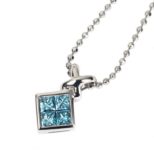PT900/PT850 TREAT BLUE DIAMOND PENDANT NECKLACE: Pt900/pt850 Treat Blue Diamond Pendant Necklace Brand: None Type: pendant necklace Material: Platinum Main Stone Natural Color: None Size: Necklace: Chain Length