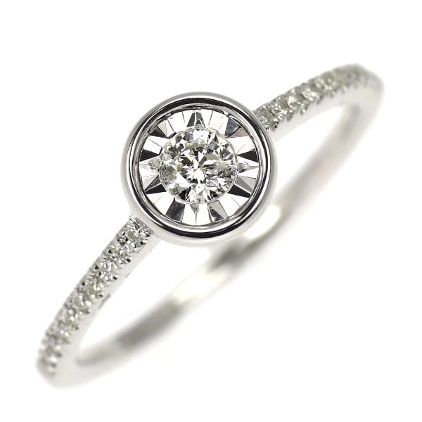 K18WG DIAMOND RING: K18WG diamond ring Brand: None Type: rings Material: Gold Main Stone Natural Color: Gold Size: 6 US Accessories: None Accessories Notice: When purchasing pre-owned goods, please refer to the