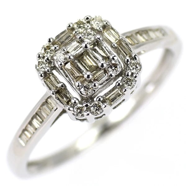 K18WG DIAMOND RING: K18WG diamond ring Brand: None Type: rings Material: K18WG Main Stone Natural Color: None Size: 7.25 US Accessories: None Accessories Notice: When purchasing pre-owned goods, please refer to