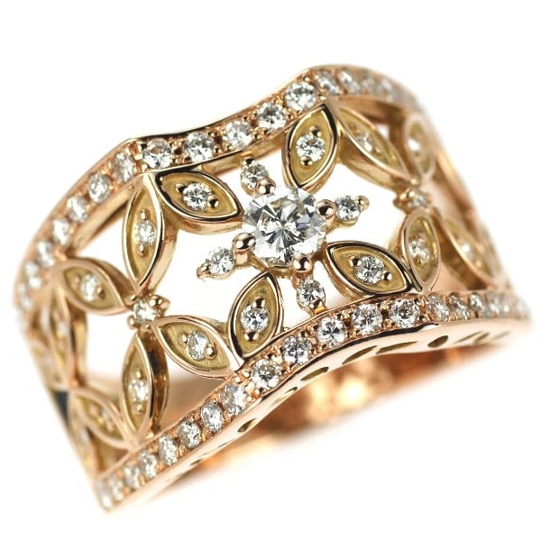 K18PG DIAMOND RING: K18PG diamond ring Brand: None Type: rings Material: K18PG Main Stone Natural Color: Pink gold Size: 6.25 - 6.5 US Accessories: None Accessories Notice: When purchasing pre-owned goods, pl