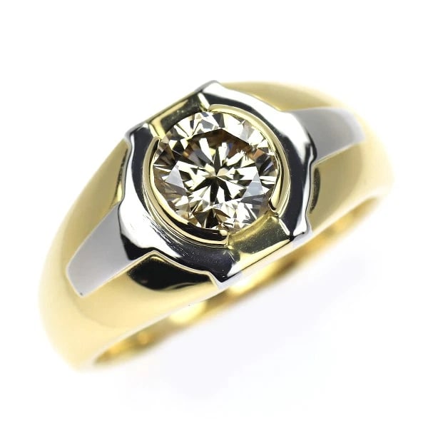 K18YG/PT850 DIAMOND RING: K18YG/pt850 diamond ring Brand: None Type: rings Material: Platinum Main Stone Natural Color: None Size: 8.25 - 8.5 US Accessories: None Accessories Notice: When purchasing pre-owned goods,