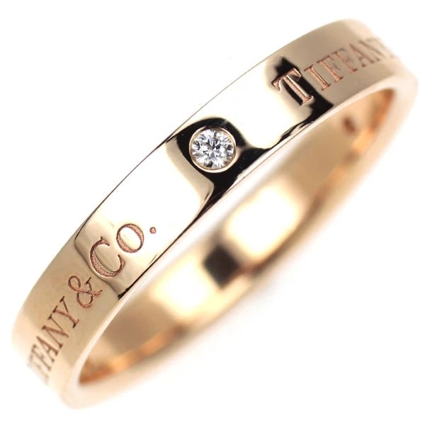 TIFFANY & CO K18PG DIAMOND RING FLAT BAND: Tiffany & Co K18PG diamond ring flat band Brand: Tiffany Type: rings Material: Gold Main Stone Natural Color: Gold Size: 10.25 US Accessories: None Accessories Notice: When purchasing