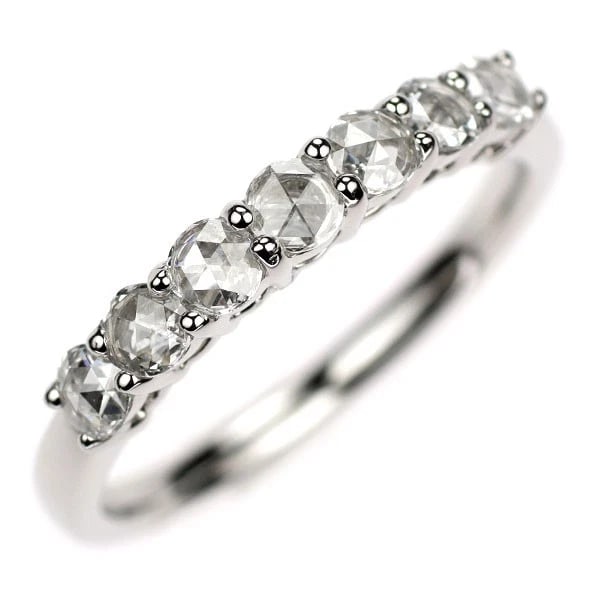 P PT950 ROSE CUT DIAMOND RING: P Pt950 rose cut diamond ring Brand: None Type: rings Material: Pt950 Main Stone Natural Color: None Size: 4.75 - 5 US Accessories: None Accessories Notice: When purchasing pre-owned goods,