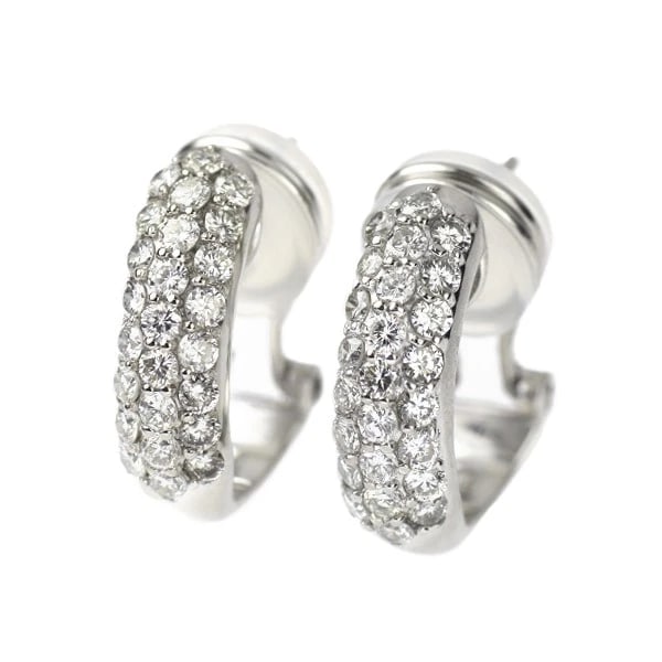 PT900 DIAMOND HOOP EARRINGS: Pt900 Diamond Hoop Earrings Brand: None Type: piercing Material: Platinum Main Stone Natural Color: Platinum Size: Length/Width/Diameter16.7Width/Thickness4.9 Accessories: None Accessories