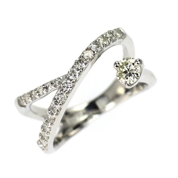 K18WG DIAMOND RING: K18WG diamond ring Brand: None Type: rings Material: Gold Main Stone Natural Color: None Size: 2.75 - 3 US Accessories: None Accessories Notice: When purchasing pre-owned goods, please ref
