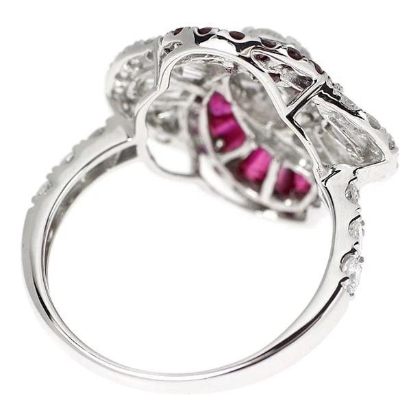 BLACK COATING/ K18WG RUBY DIAMOND RING - 2