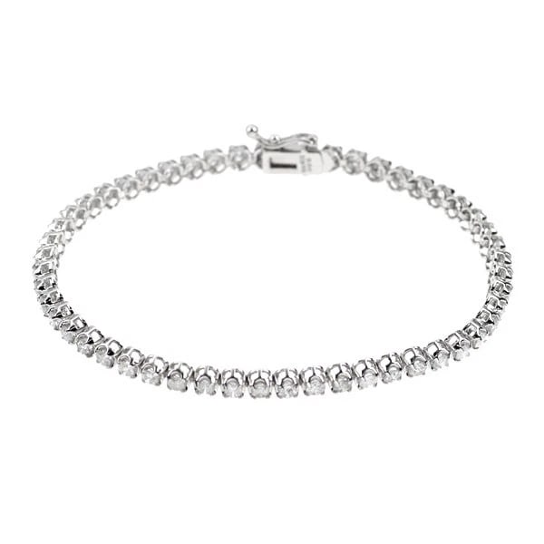 K18WG DIAMOND TENNIS BRACELET: K18WG diamond tennis bracelet Brand: None Type: bracelets Material: K18WG Main Stone Natural Color: None Size: Length/Width/Diameter3.5Width/Thickness3.0 Accessories: None Accessories Notice: