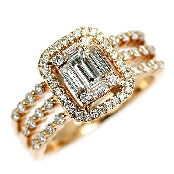 K18PG DIAMOND RING: K18PG diamond ring Brand: None Type: rings Material: Gold Main Stone Natural Color: Gold Size: 5.25 US Accessories: None Accessories Notice: When purchasing pre-owned goods, please refer t