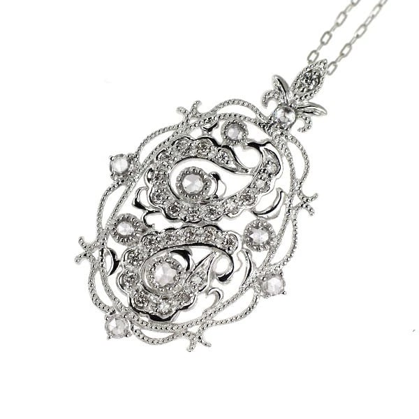 K18WG DIAMOND PENDANT NECKLACE (1 of 2)
