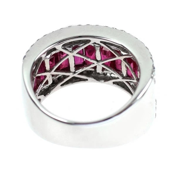 K18WG RUBY DIAMOND RING - 2