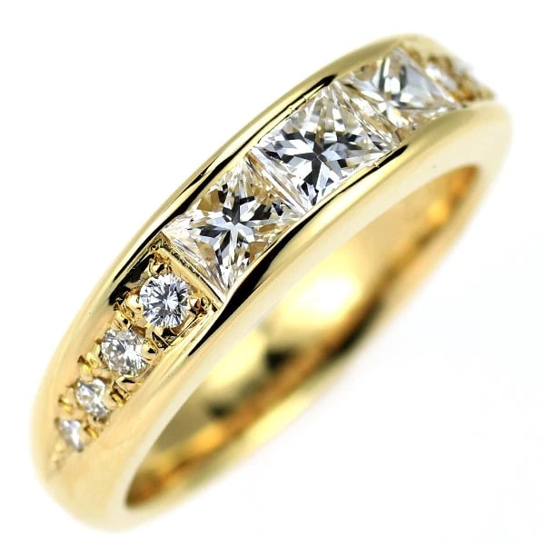 K18YG DIAMOND RING: K18YG diamond ring Brand: None Type: rings Material: K18YG Main Stone Natural Color: yellow gold Size: 5.25 US Accessories: None Accessories Notice: When purchasing pre-owned goods, please