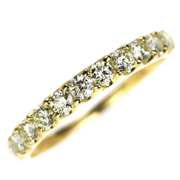 K18YG DIAMOND RING HALF ETERNITY: K18YG Diamond Ring Half Eternity Brand: None Type: rings Material: K18YG Main Stone Natural Color: yellow gold Size: 5.25 US Accessories: None Accessories Notice: When purchasing pre-owned