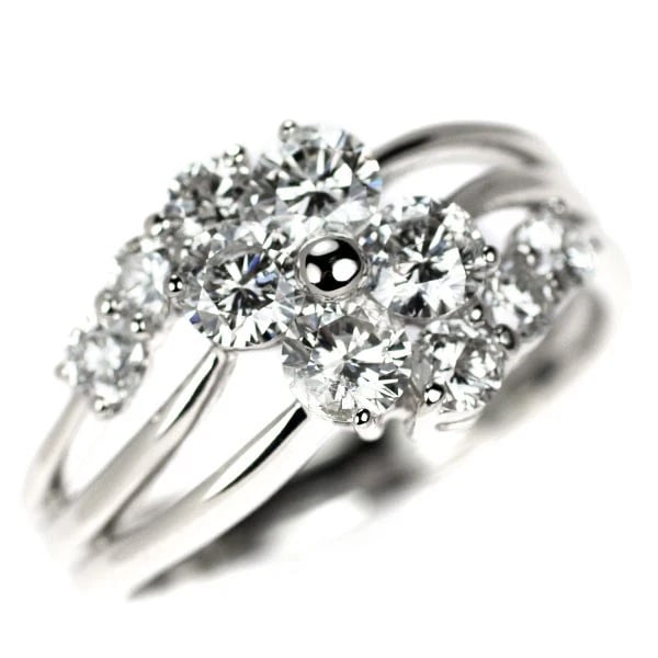 PT900 DIAMOND RING: Pt900 diamond ring Brand: None Type: rings Material: Pt900 Main Stone Natural Color: None Size: 4.75 - 5 US Accessories: None Accessories Notice: When purchasing pre-owned goods, please refer