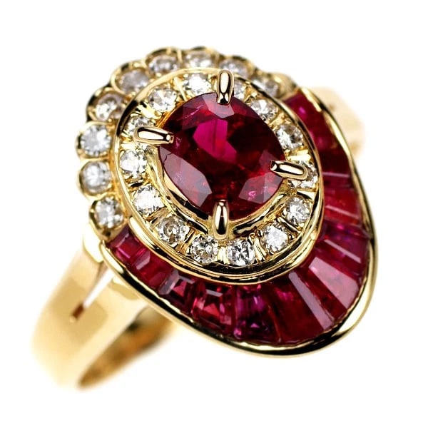 K18YG RUBY DIAMOND RING: K18YG ruby diamond ring Brand: None Type: rings Material: K18YG Main Stone Ruby Color: yellow gold Size: 6 US Accessories: None Accessories Notice: When purchasing pre-owned goods, please