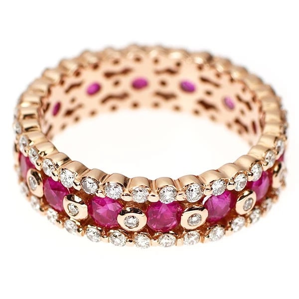 K14PG RUBY DIAMOND RING FULL ETERNITY - 2