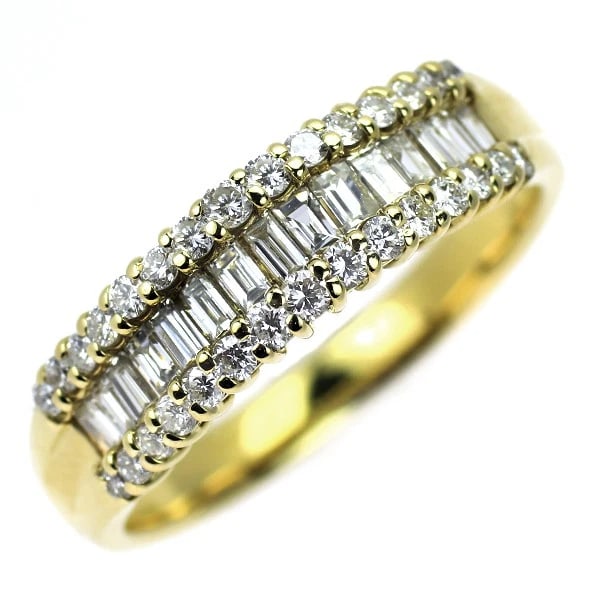 K18YG DIAMOND RING: K18YG diamond ring Brand: None Type: rings Material: Gold Main Stone Natural Color: None Size: 7.25 US Accessories: None Accessories Notice: When purchasing pre-owned goods, please refer to