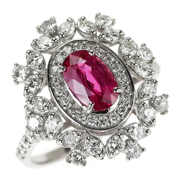 PT950 THAI RUBY DIAMOND RING: Pt950 Thai Ruby Diamond Ring Brand: None Type: rings Material: Pt950 Main Stone Ruby Color: None Size: 6 US Accessories: None Accessories Notice: When purchasing pre-owned goods, please re