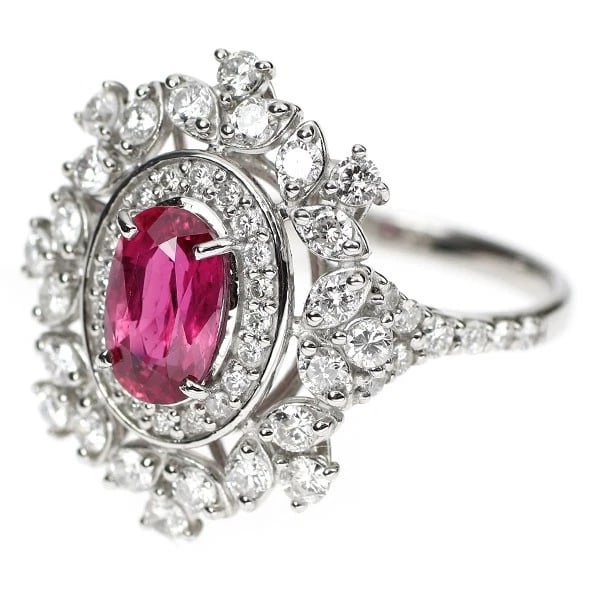 PT950 THAI RUBY DIAMOND RING - 2