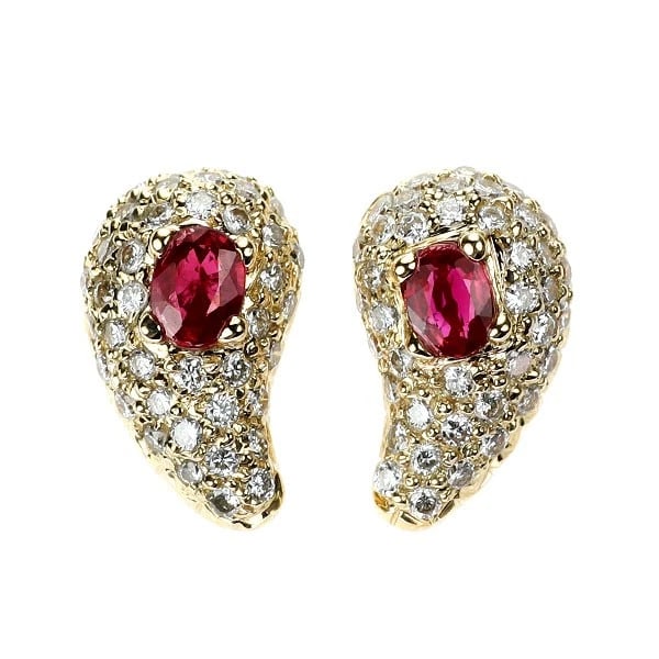 MIRA SHAWN K18YG RUBY DIAMOND EARRINGS: Mira Shawn K18YG Ruby Diamond Earrings Brand: None Type: piercing Material: K18YG Main Stone Ruby Color: None Size: Length/Width/Diameter12.6Width/Thickness7.7 Accessories: None Accessories