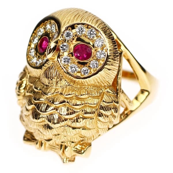 K18YG RUBY DIAMOND RING - 2