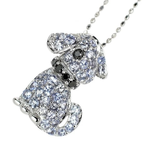 K18WG SAPHIRE BLACK DIAMOND PENDANT NECKLACE: K18WG SaPhire Black Diamond Pendant Necklace Brand: None Type: pendant necklace Material: Gold Main Stone sapphires Color: None Size: Necklace: Chain Length