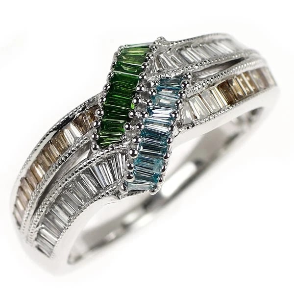 K18WG TREATED/COLLARLESS DIAMOND DIAMOND RING: K18WG Treated/Collarless Diamond Diamond Ring Brand: None Type: rings Material: K18WG Main Stone Natural Color: None Size: 6.75 - 7 US Accessories: None Accessories Notice: When purchasing