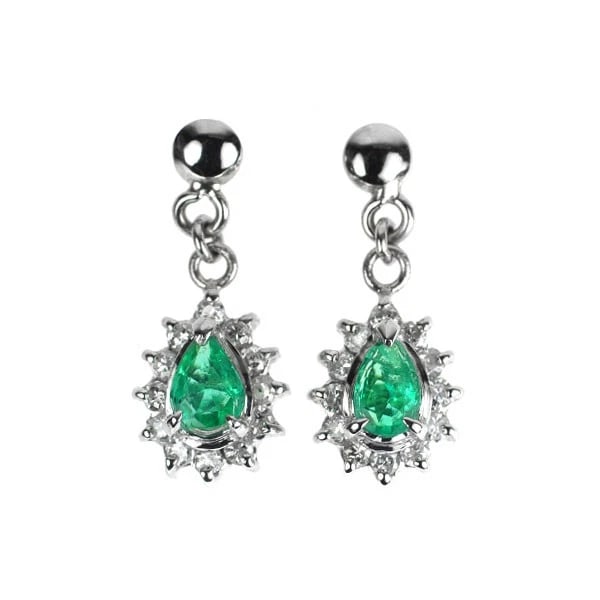 PT900 EMERALD DIAMOND EARRING (1 of 2)