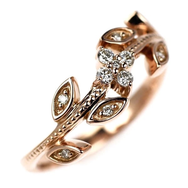 K18PG DIAMOND RING: K18PG Diamond Ring Brand: None Type: rings Material: K18PG Main Stone Natural Color: Pink gold Size: 6.75 - 7 US Accessories: None Accessories Notice: When purchasing pre-owned goods, plea