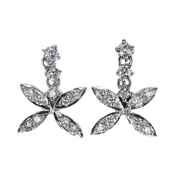 K18WG DIAMOND EARRING: K18WG diamond earring Brand: None Type: piercing Material: Gold Main Stone Natural Color: None Size: Length/Width/Diameter13.5Width/Thickness9.9 Accessories: None Accessories Notice: When