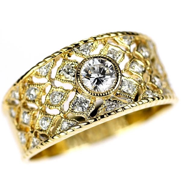 K18YG DIAMOND RING: K18YG diamond ring Brand: None Type: rings Material: K18YG Main Stone Natural Color: yellow gold Size: 6.25 - 6.5 US Accessories: None Accessories Notice: When purchasing pre-owned goods,