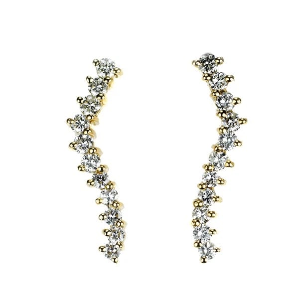K18YG DIAMOND EARRINGS: K18YG DIAMOND EARRINGS Brand: None Type: piercing Material: K18YG Main Stone Natural Color: yellow gold Size: Length/Width/Diameter22.3Width/Thickness6.2 Accessories: None Accessories Notice: