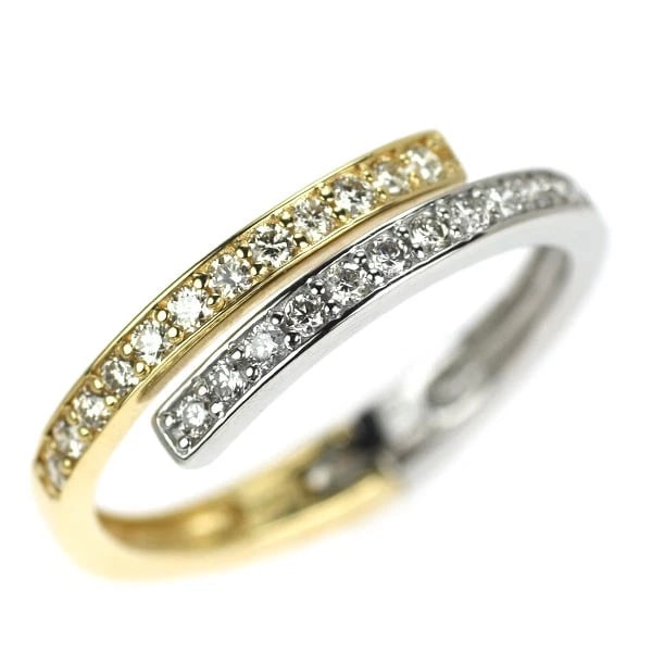 PT900/ K18YG DIAMOND RING: Pt900/ K18YG diamond ring Brand: None Type: rings Material: Gold Main Stone Natural Color: None Size: None US Accessories: None Accessories Notice: When purchasing pre-owned goods, please
