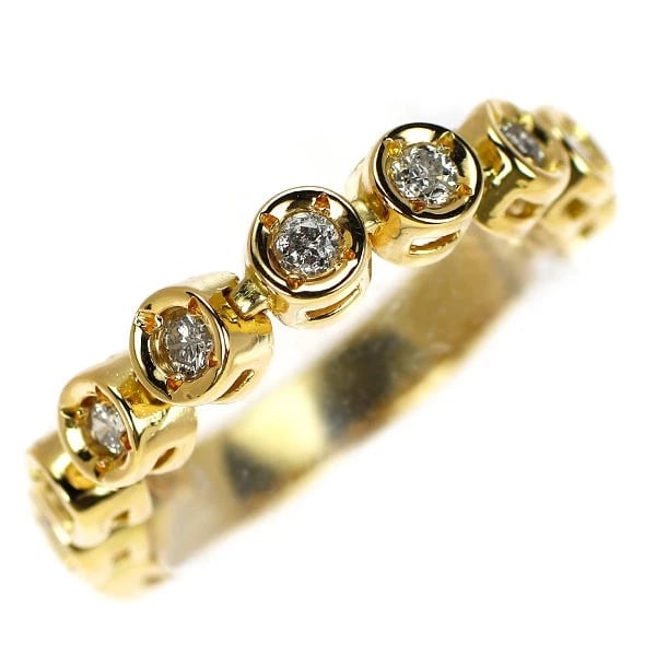 K18YG DIAMOND RING: K18YG diamond ring Brand: None Type: rings Material: K18YG Main Stone Natural Color: yellow gold Size: 7.25 US Accessories: None Accessories Notice: When purchasing pre-owned goods, please
