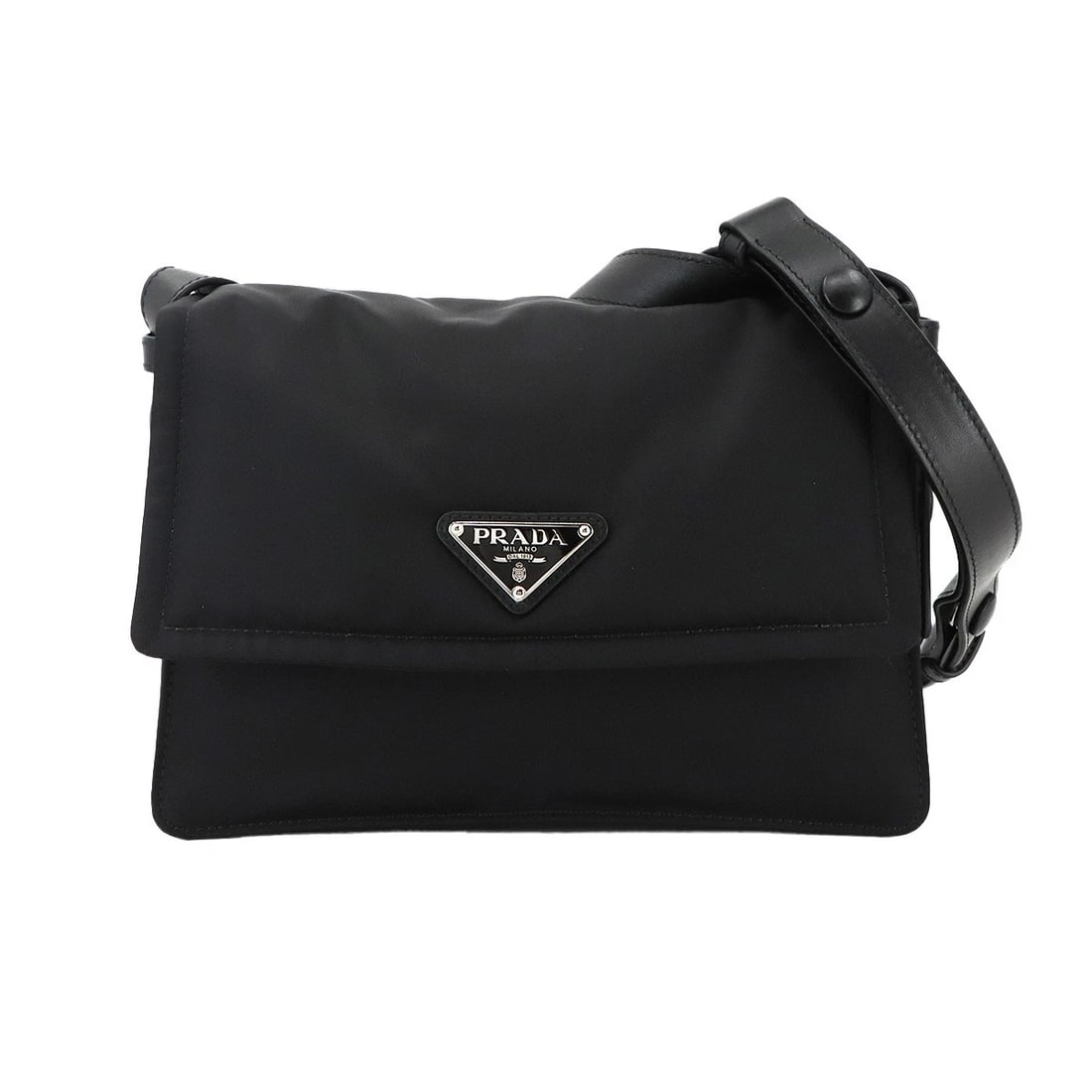 PRADA TRAVELLER SMALL PADDED SHOULDER BAG NYLON LEATHER (1 of 5)