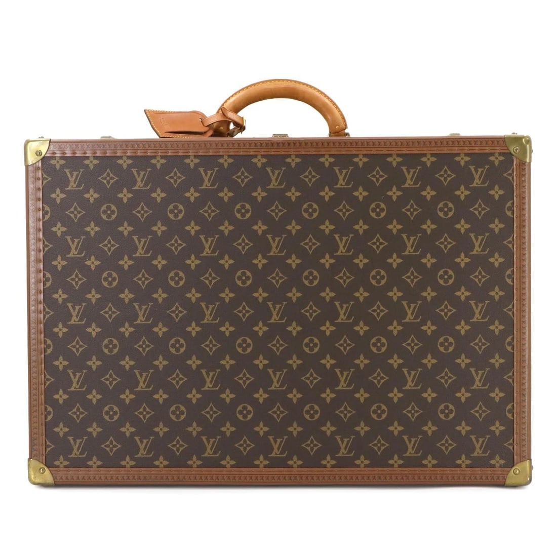 LOUIS VUITTON MONOGRAM ALZER 60 TRUNK TRAVEL CASE BAG: LOUIS VUITTON Monogram Alzer 60 Trunk Travel Case Bag Brand: LOUIS VUITTON Type: Trunk Case Material: Monogram Canvas Color: Monogram Size: W 23.62 inch, H 16.14 inch, D 8.66 inch Handle 10.2inch