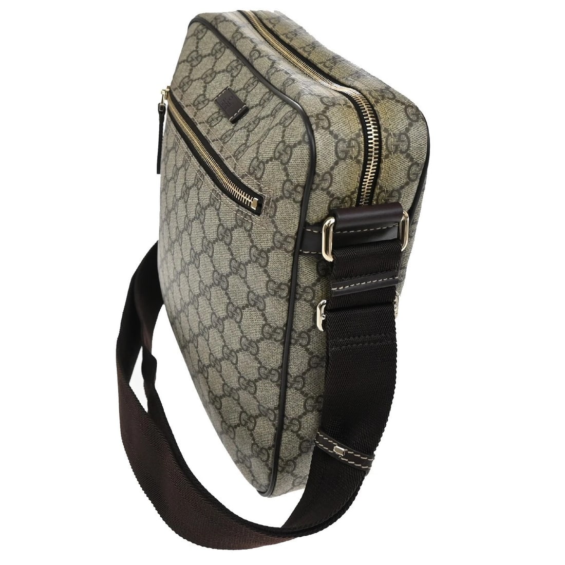 GUCCI LOGO GG PATTERN CROSSBODY SHOULDER BAG SUPREME LEATHER (1 of 11)