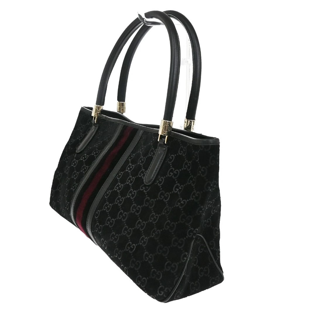 GUCCI LOGO SHERRY GG PATTERN SHOULDER TOTE BAG SUEDE LEATHER (1 of 6)