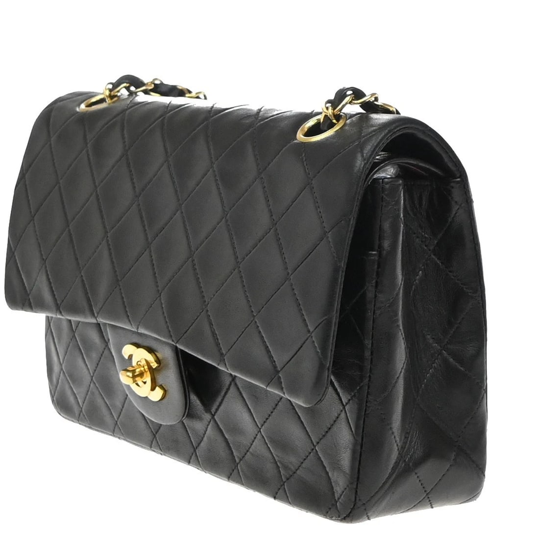 CHANEL CC MATELASSE 25 DOUBLE FLAP CHAIN SHOULDER BAG LEATHER (1 of 10)