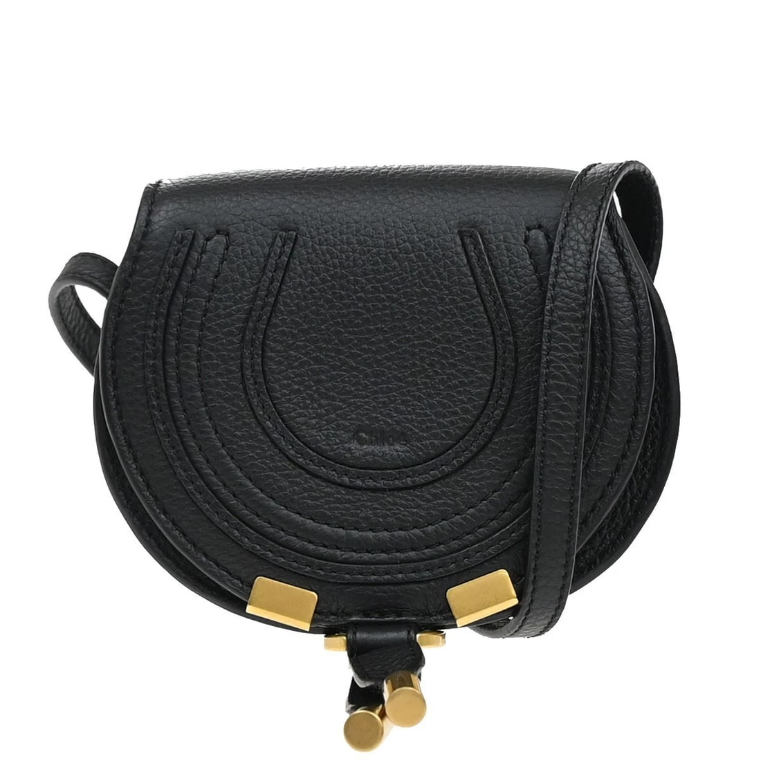 CHLOE LOGO MINI MARCIE CROSSBODY SHOULDER BAG LEATHER BLACK: CHLOE Logo Mini Marcie Crossbody Shoulder Bag Leather Black Brand: CHLOE Type: Shoulder Hand Bag Material: Leather Color: Black Size: W 5.1 x H 3.9 x D 4.7 " (approx.) SHOULDER DROP ( inch /cm ) 1