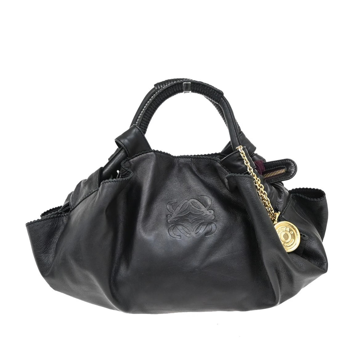 LOEWE ANAGRAM LOGO NAPPA AIRE HAND BAG LEATHER BLACK (1 of 8)