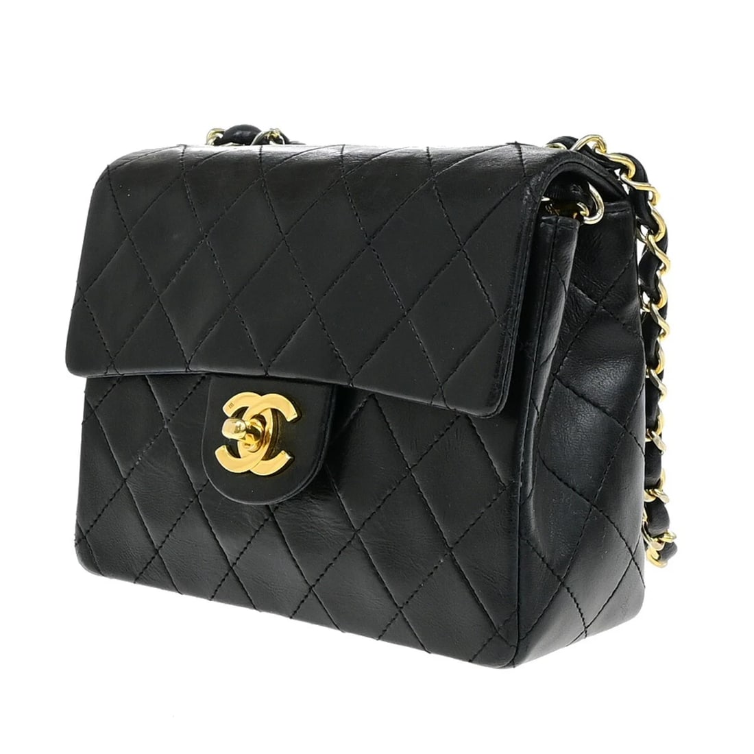 CHANEL CC MINI MATELASSE CHAIN SHOULDER BAG LEATHER BLACK: CHANEL CC Mini Matelasse Chain Shoulder Bag Leather Black Brand: CHANEL Type: Shoulder Bag Material: Leather Color: Black Size: W 6.7 x H 5.1 x D 2.4 " (approx.) SHOULDER DROP ( inch /cm ) 20.9 -